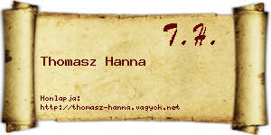Thomasz Hanna névjegykártya